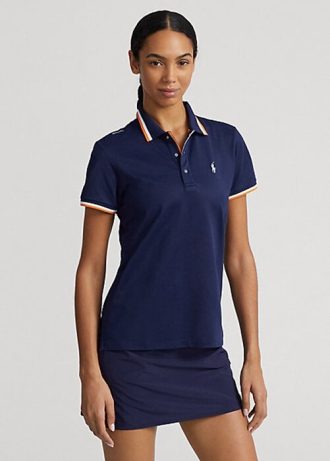 Lacivert Kadın Ralph Lauren Özel Kesim Jersey Polo Tişörtleri