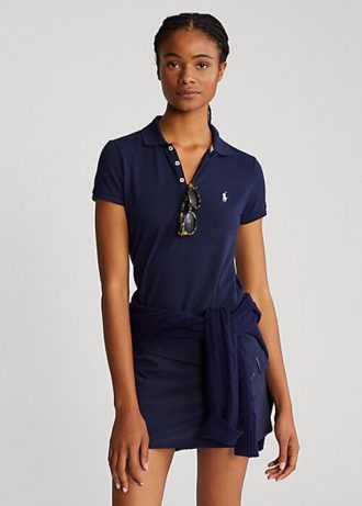 Lacivert Kadın Ralph Lauren Özel Kesim Performans Polo Tişörtleri