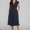 Lacivert / Krem Kadın Ralph Lauren Polka Noktalı İpek Jorjet Elbise Lacivert / Krem Kadın Ralph Lauren Polka Noktalı İpek Jorjet Elbise