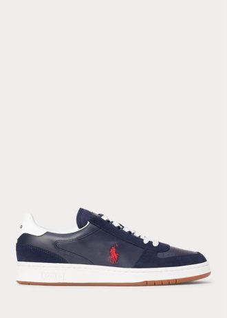 Lacivert / Kırmızı Erkek Ralph Lauren Court Deri-Süet Spor Ayakkabı Lacivert / Kırmızı Erkek Ralph Lauren Court Deri-Süet Spor Ayakkabı