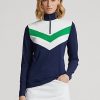 Lacivert / Yeşil Kadın Ralph Lauren Chevron-Çizgili Çeyrek Fermuarlı Sweatshirt Lacivert / Yeşil Kadın Ralph Lauren Chevron-Çizgili Çeyrek Fermuarlı Sweatshirt