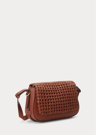 Lauren Tan Kadın Ralph Lauren Dokuma Deri Küçük Maddy Omuz Çantaları