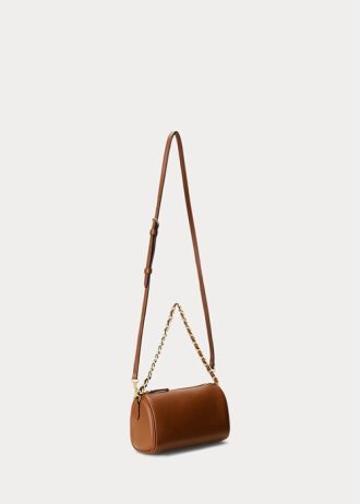 Lauren Tan Kadın Ralph Lauren Nappa Deri Küçük Emelia Omuz Çantaları