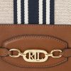 Lauren Tan/Lacivert Çizgili Kadın Ralph Lauren Kanvas Büyük Andie El Çantası Lauren Tan/Lacivert Çizgili Kadın Ralph Lauren Kanvas Büyük Andie El Çantası