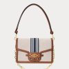 Lauren Tan / Lacivert Kadın Ralph Lauren Çizgili Orta Boy Kanvas Çanta Lauren Tan / Lacivert Kadın Ralph Lauren Çizgili Orta Boy Kanvas Çanta