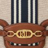 Lauren Tan / Lacivert Kadın Ralph Lauren Çizgili Orta Boy Kanvas Çanta Lauren Tan / Lacivert Kadın Ralph Lauren Çizgili Orta Boy Kanvas Çanta