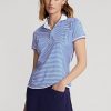 Mavi / Beyaz Kadın Ralph Lauren Çizgili Jersey Polo Tişörtleri Mavi / Beyaz Kadın Ralph Lauren Çizgili Jersey Polo Tişörtleri