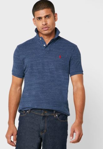Mavi Erkek Ralph Lauren Basic Mesh Polo Tişörtleri