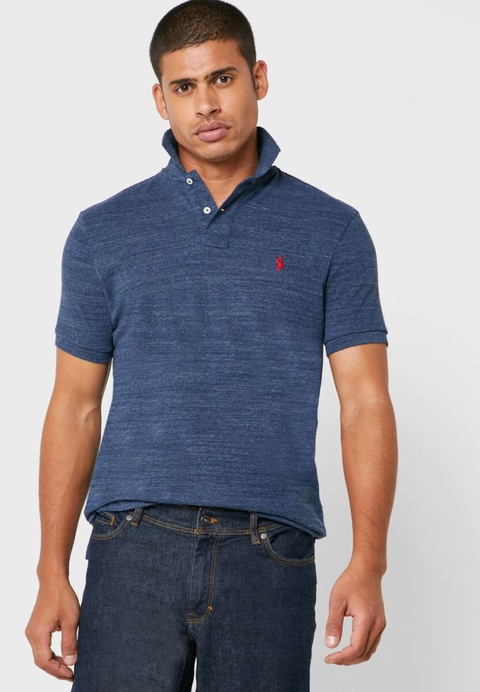 Mavi Erkek Ralph Lauren Basic Mesh Polo Tişörtleri