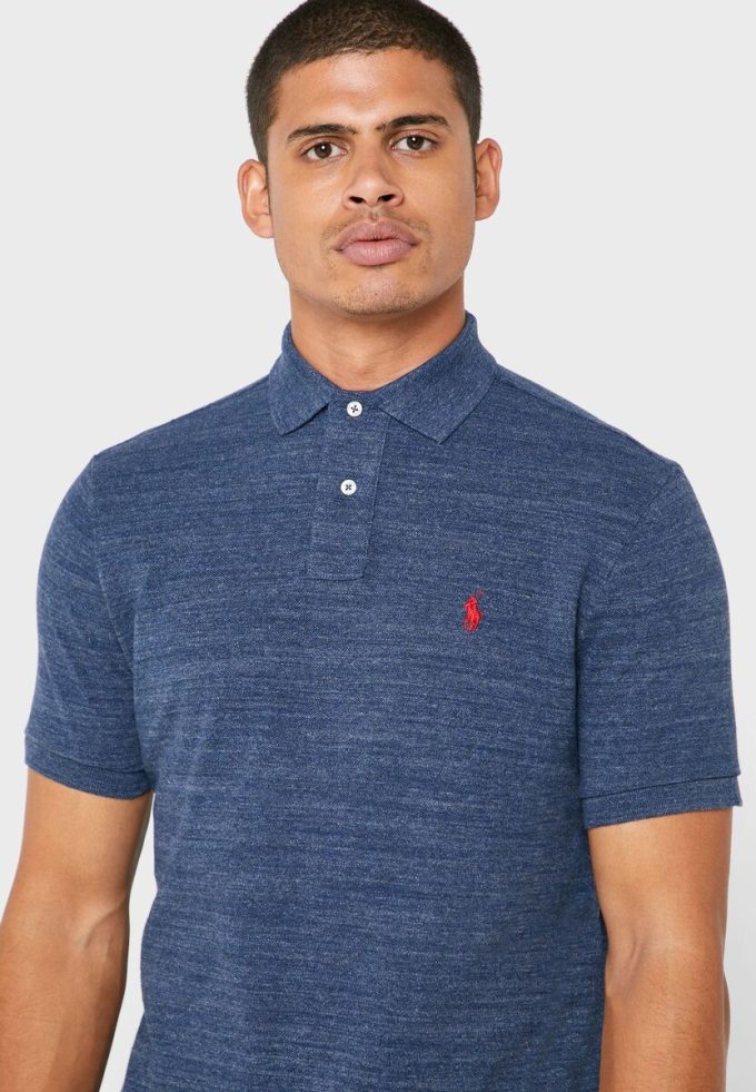 Mavi Erkek Ralph Lauren Basic Mesh Polo Tişörtleri