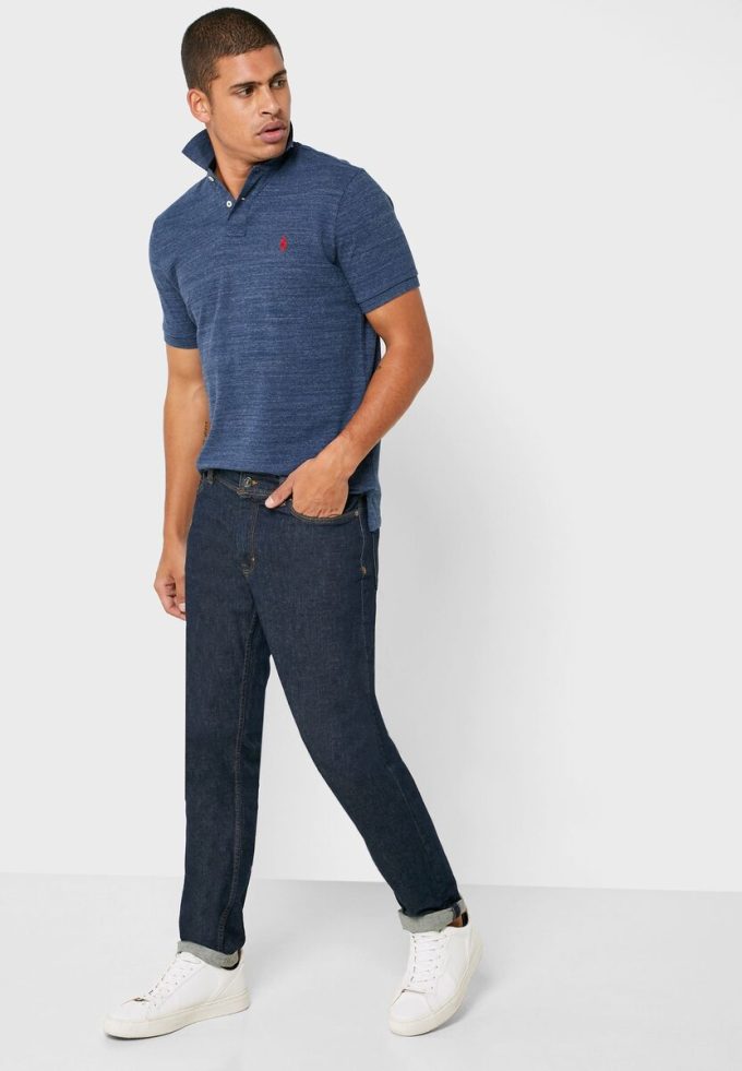 Mavi Erkek Ralph Lauren Basic Mesh Polo Tişörtleri