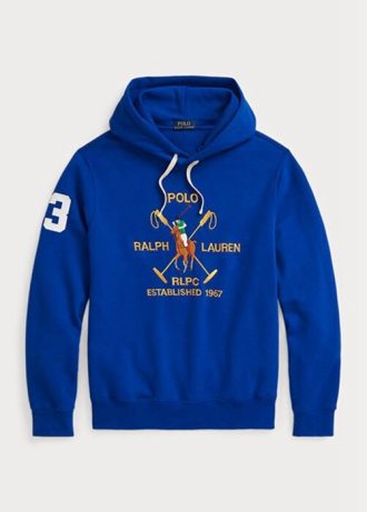 Mavi Erkek Ralph Lauren Büyük Polo Armalı Polar Kapüşonlu Üst