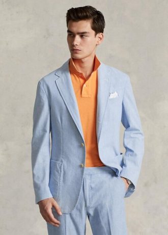 Mavi Erkek Ralph Lauren Chambray Takım Elbise Blazerları Mavi Erkek Ralph Lauren Chambray Takım Elbise Blazerları