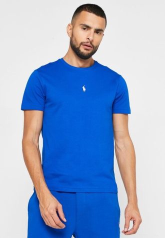 Mavi Erkek Ralph Lauren Essential Yuvarlak Yaka Tişörtler