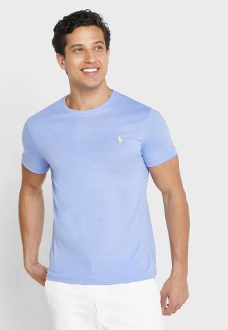 Mavi Erkek Ralph Lauren Essential Yuvarlak Yaka Tişörtler