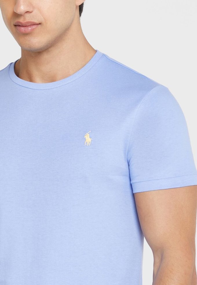 Mavi Erkek Ralph Lauren Essential Yuvarlak Yaka Tişörtler Mavi Erkek Ralph Lauren Essential Yuvarlak Yaka Tişörtler