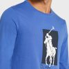 Mavi Erkek Ralph Lauren Grafik Yuvarlak Yaka Tişörtler