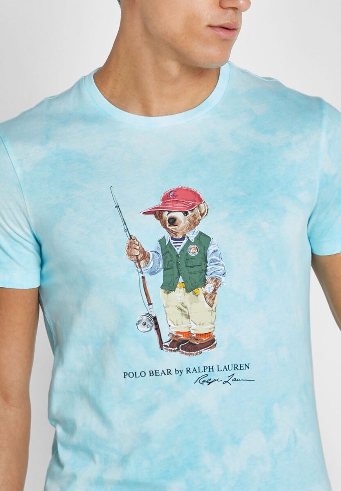 Mavi Erkek Ralph Lauren Grafik Yuvarlak Yaka Tişörtler