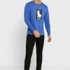 Mavi Erkek Ralph Lauren Grafik Yuvarlak Yaka Tişörtler
