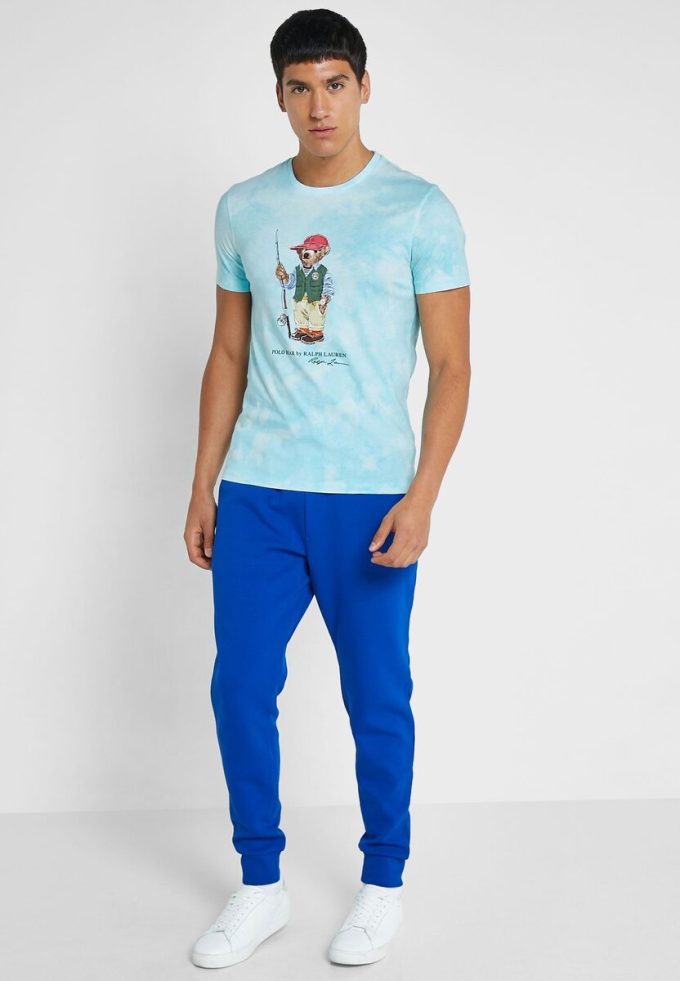 Mavi Erkek Ralph Lauren Grafik Yuvarlak Yaka Tişörtler