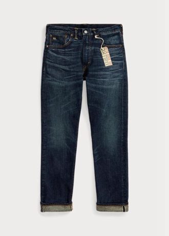 Mavi Erkek Ralph Lauren High Slim Bayview Selvedge Kot Pantolon