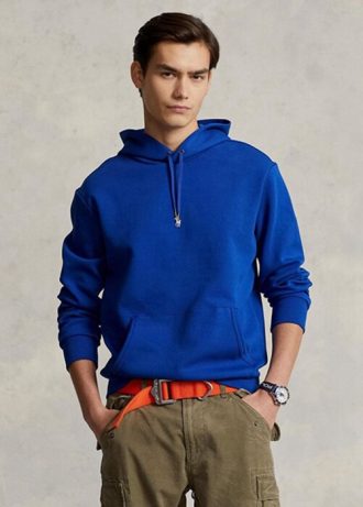 Mavi Erkek Ralph Lauren Çift Örgü Kapüşonlu Üst