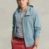 Mavi Erkek Ralph Lauren Indigo Chambray Kapüşonlu Ceketler Mavi Erkek Ralph Lauren Indigo Chambray Kapüşonlu Ceketler