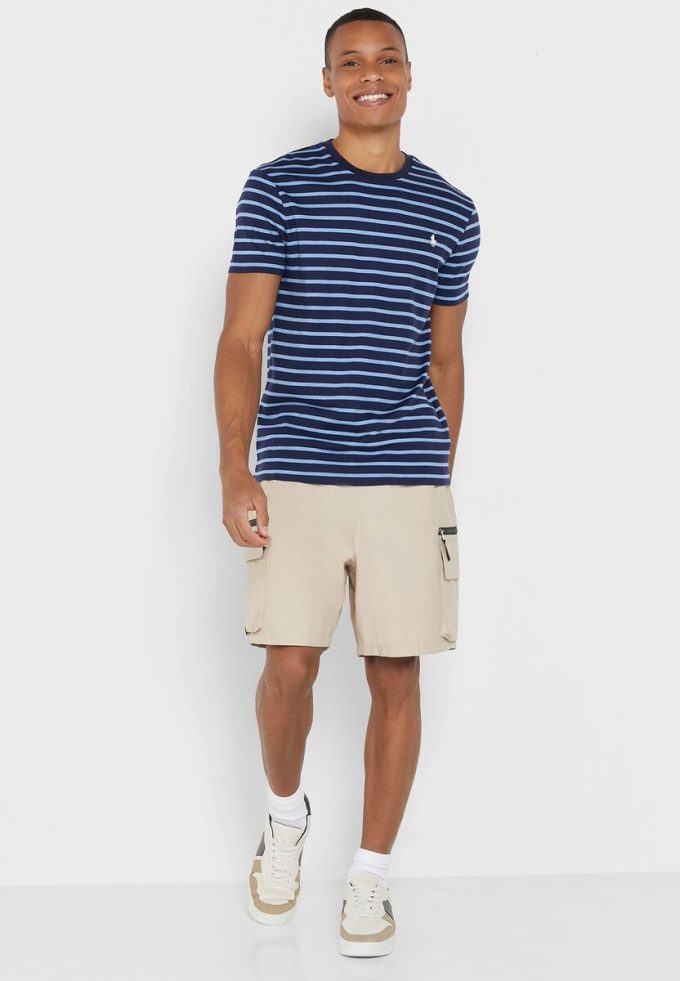 Mavi Erkek Ralph Lauren Çizgili Yuvarlak Yaka Tişörtler Mavi Erkek Ralph Lauren Çizgili Yuvarlak Yaka Tişörtler