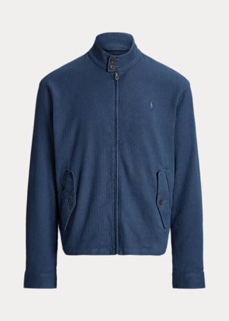 Mavi Erkek Ralph Lauren Keten Karışımlı Balıksırtı Desenli Twill Ceketler