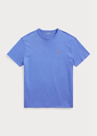 Mavi Erkek Ralph Lauren Klasik Kesim Ağır Sıklet Jersey Tişörtleri