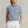 Mavi Erkek Ralph Lauren Klasik Kesim Çizgili Jersey Tişörtler Mavi Erkek Ralph Lauren Klasik Kesim Çizgili Jersey Tişörtler
