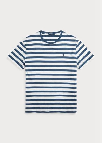Mavi Erkek Ralph Lauren Klasik Kesim Çizgili Jersey Tişörtler