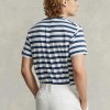 Mavi Erkek Ralph Lauren Klasik Kesim Çizgili Jersey Tişörtler Mavi Erkek Ralph Lauren Klasik Kesim Çizgili Jersey Tişörtler