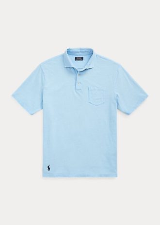 Mavi Erkek Ralph Lauren Klasik Kesim Pamuklu-Keten Polo Tişörtler