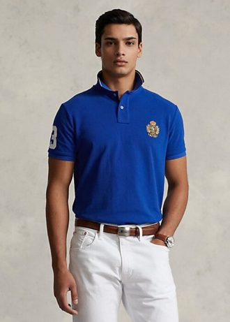 Mavi Erkek Ralph Lauren Klasik Kesim Polo Crest File Polo Tişörtleri