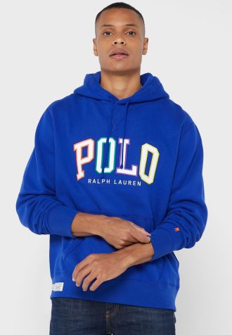 Mavi Erkek Ralph Lauren Logolu Kapüşonlu Üst