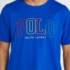 Mavi Erkek Ralph Lauren Logolu Yuvarlak Yaka Tişörtler