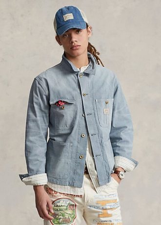 Mavi Erkek Ralph Lauren Mikro Kareli Indigo Kot Ceketler