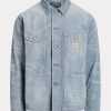 Mavi Erkek Ralph Lauren Mikro Kareli Indigo Kot Ceketler Mavi Erkek Ralph Lauren Mikro Kareli Indigo Kot Ceketler