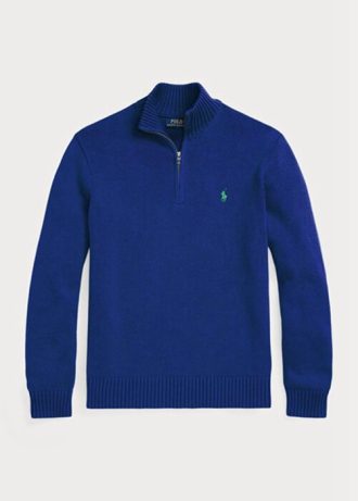 Mavi Erkek Ralph Lauren Pamuklu Çeyrek Fermuarlı Kazak Mavi Erkek Ralph Lauren Pamuklu Çeyrek Fermuarlı Kazak