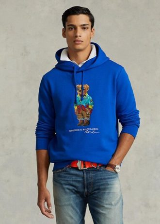 Mavi Erkek Ralph Lauren Polo Ayı Polar Kapüşonlu Üst