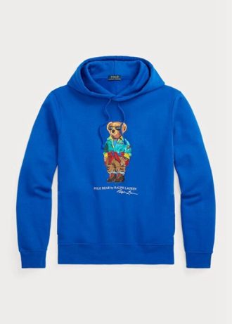 Mavi Erkek Ralph Lauren Polo Ayı Polar Kapüşonlu Üst