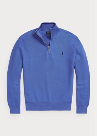 Mavi Erkek Ralph Lauren Örgülü Pamuklu Çeyrek Fermuarlı Kazak Mavi Erkek Ralph Lauren Örgülü Pamuklu Çeyrek Fermuarlı Kazak
