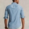Mavi Erkek Ralph Lauren Slim Fit Şambray Gömlekler