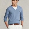 Mavi Erkek Ralph Lauren Slim Fit Dokulu Pamuklu Kazak Mavi Erkek Ralph Lauren Slim Fit Dokulu Pamuklu Kazak