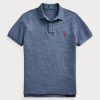 Mavi Erkek Ralph Lauren Slim Fit File Polo Tişörtler Mavi Erkek Ralph Lauren Slim Fit File Polo Tişörtler