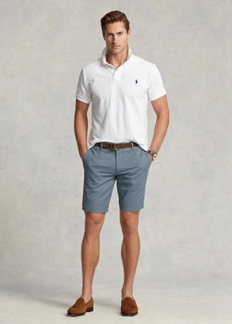 Mavi Erkek Ralph Lauren Streç Slim Fit Chino Şort