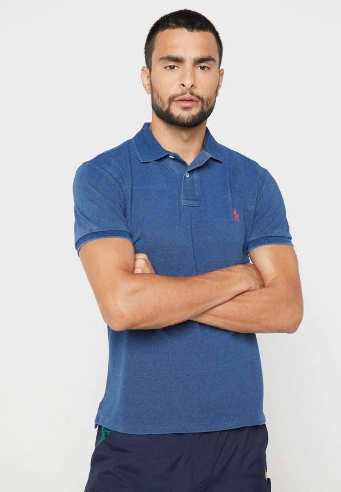 Mavi Erkek Ralph Lauren Temel Polo Tişörtleri