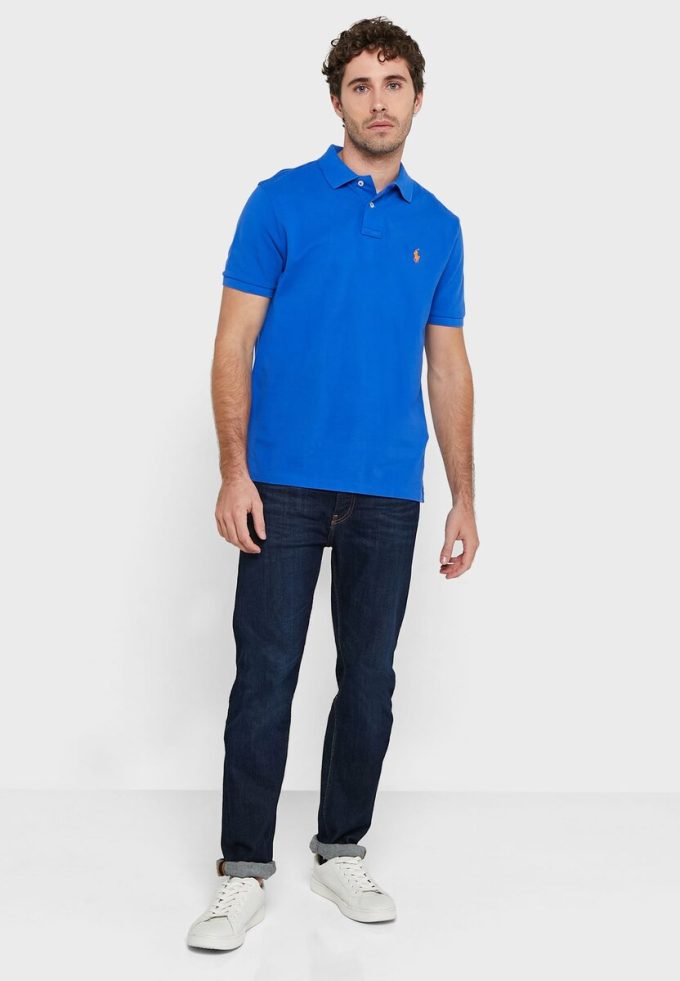 Mavi Erkek Ralph Lauren Temel Polo Tişörtleri Mavi Erkek Ralph Lauren Temel Polo Tişörtleri