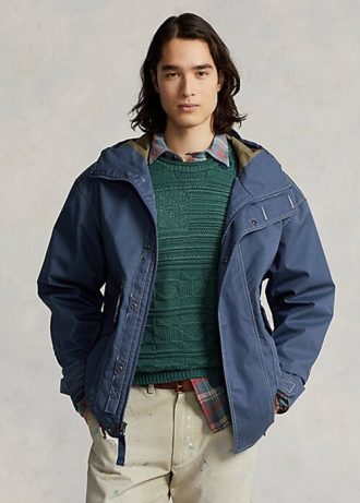 Mavi Erkek Ralph Lauren Twill Kapüşonlu Ceketler